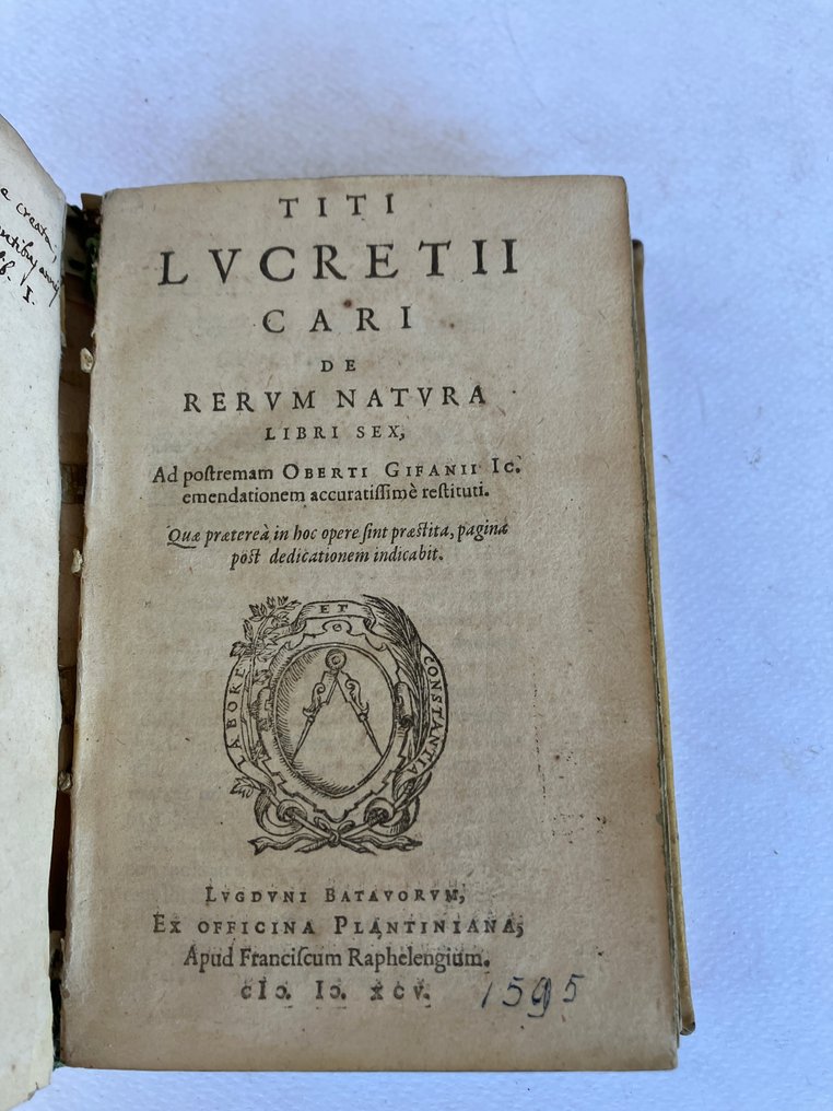 Lucretius Carus Titus Titi Lucretii Cari De Rerum Natura Libri Sex Catawiki