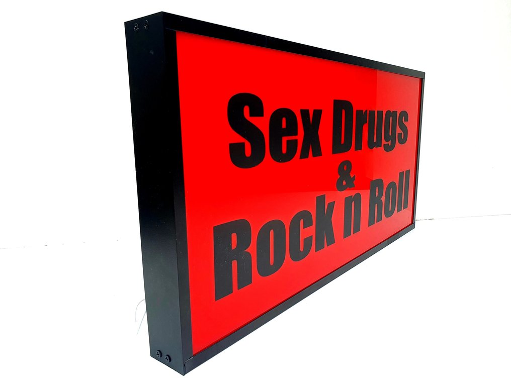 Enseigne Publicitaire 1 Amsterdam Allume Le Panneau Lumineux Sex Drugs And Rock N Roll Aux