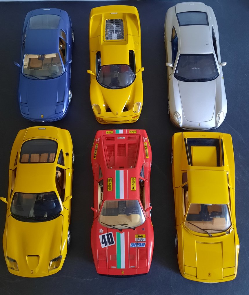 Hot Wheels And Burago 1 18 6 Model Car Ferrari 612 Scaglietti GTO 456 GT Testarossa