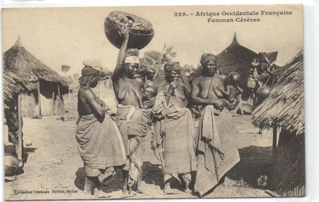 Africa Ethnic Nude From Different Countries Postcard