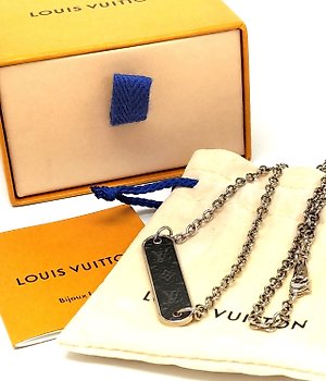 Top Sale Louis Vuitton Collier Double Silver & Black Dice Gambling Pendants  LV& Monogram Pattern Long Necklace For Men