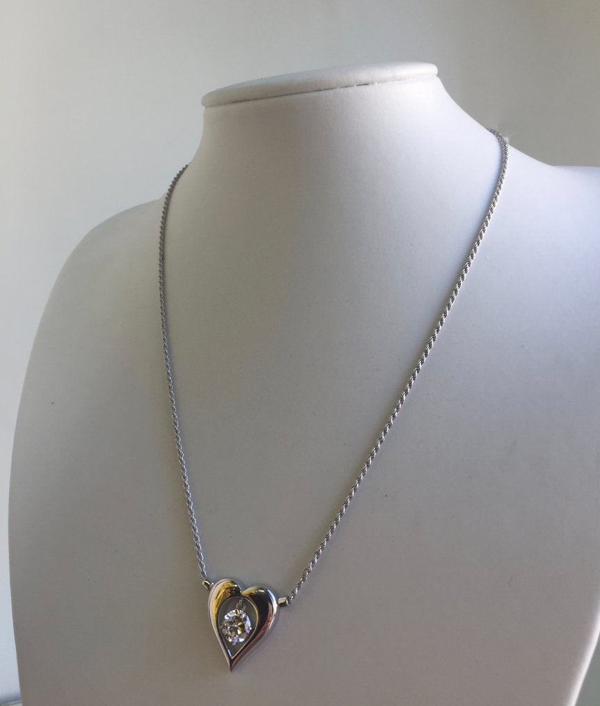 Κολιέ με μενταγιόν - 18 καράτια Λευκός χρυσός - 1.22ct. tw. Διαμάντι (Φυσικό) #3.2