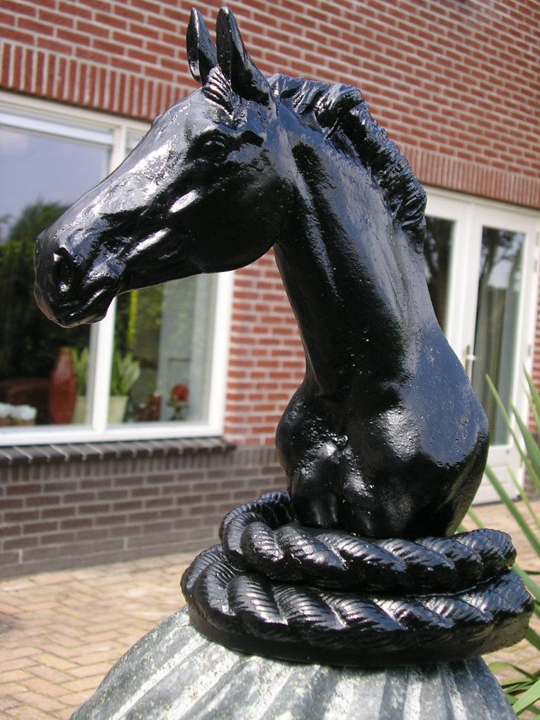 Statue, Zeer fraai Beeld (Buste) van een PAARD - 25 cm - tykt støpejern 3 kilo #2.1
