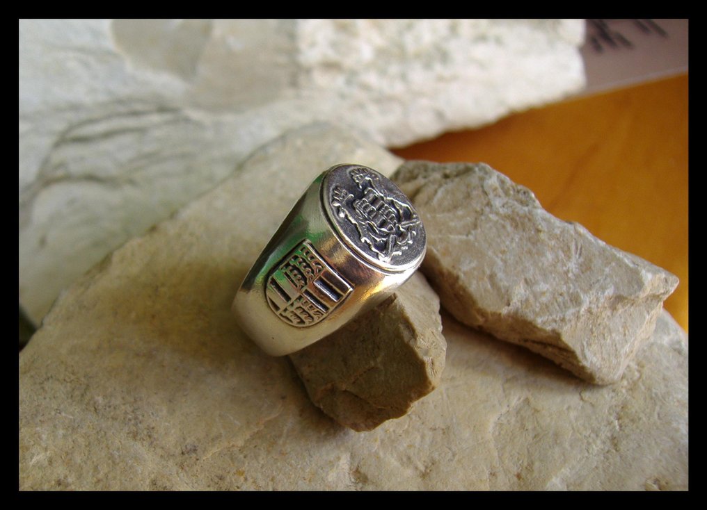 独特稀有925纯银保时捷斯图加特城市徽章戒指 - 戒指 #3.2