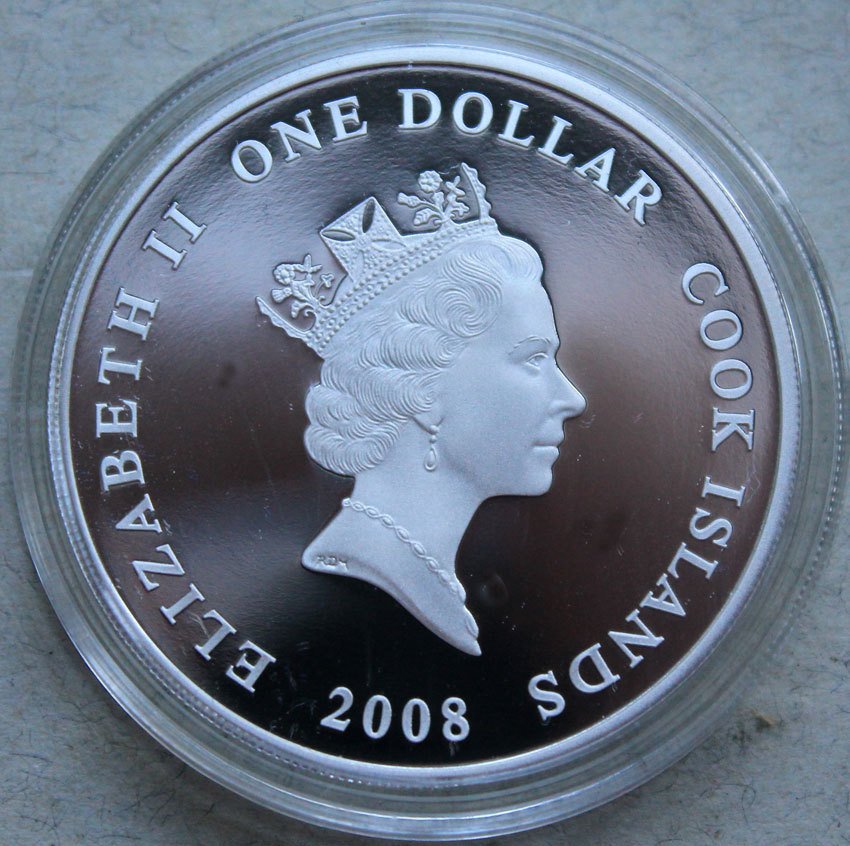 Νήσοι Κουκ. 1 Dollar 2008 'Antonov An 124 Condor' with gold application - 1 oz mit CoA und BOX  (χωρίς τιμή ασφαλείας) #1.0