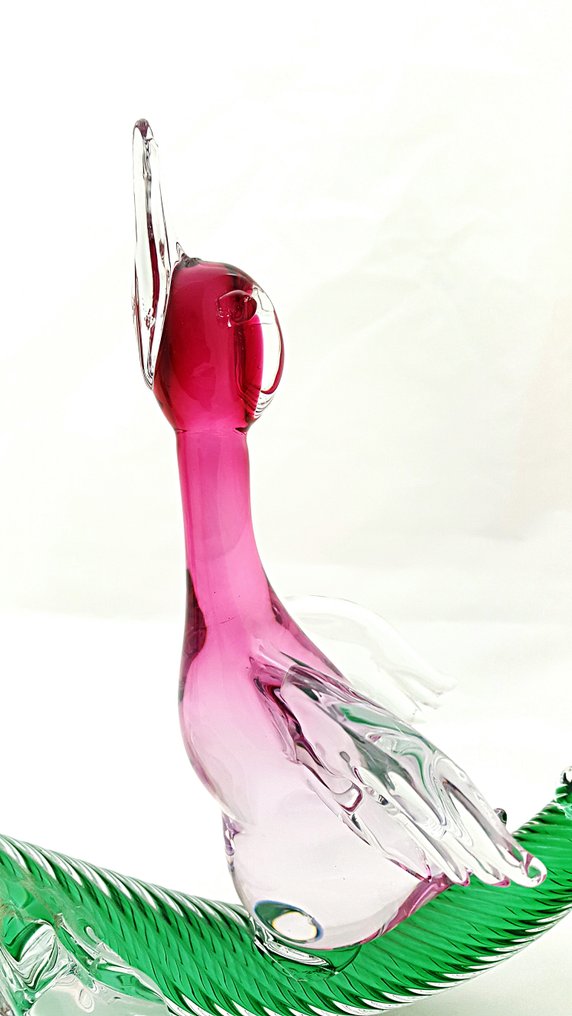 Paolo Rubelli - 雕塑, Due papere su tronco - 25 cm - 玻璃 #1.0