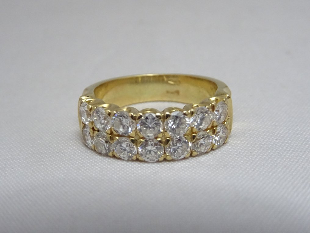 戒指 - 18K包金 黄金 钻石 (天然)  #2.1