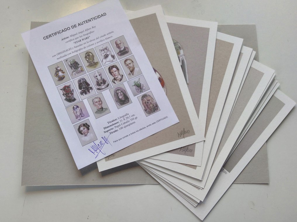 Miguel Ángel Alfaro Rey - Star Wars - Collectors edition, Lithography Lot of 16 litho's !!! - in Folder, with Coa Películas #3.2