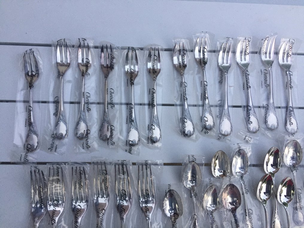 Christofle - Pöytäastiasto (72) - Marly - Hopeanvärinen metalli #2.1