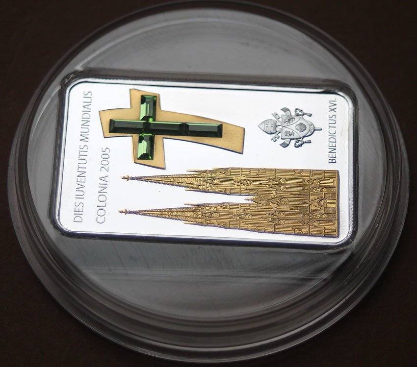 Liberia. 10 Dollars 2005 'Weltjugendtag August in Köln' - mit Swarovski (No reserve price) #2.1