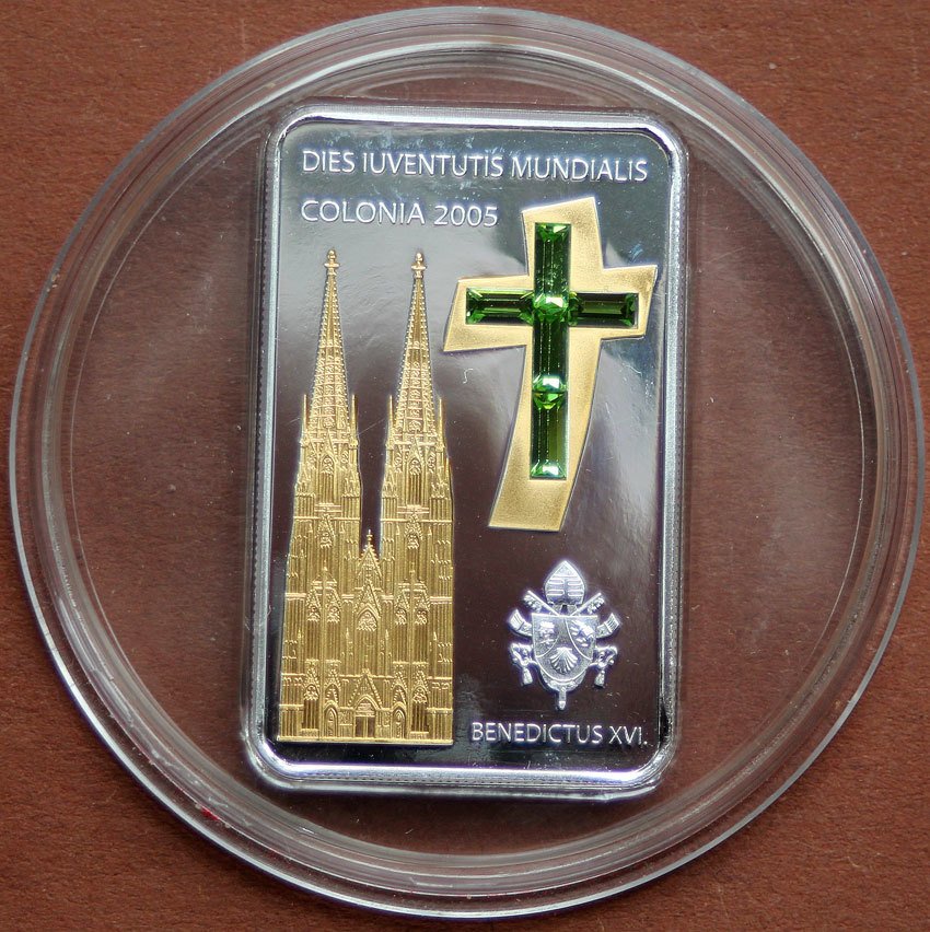 Liberia. 10 Dollars 2005 'Weltjugendtag August in Köln' - mit Swarovski (No reserve price) #1.0