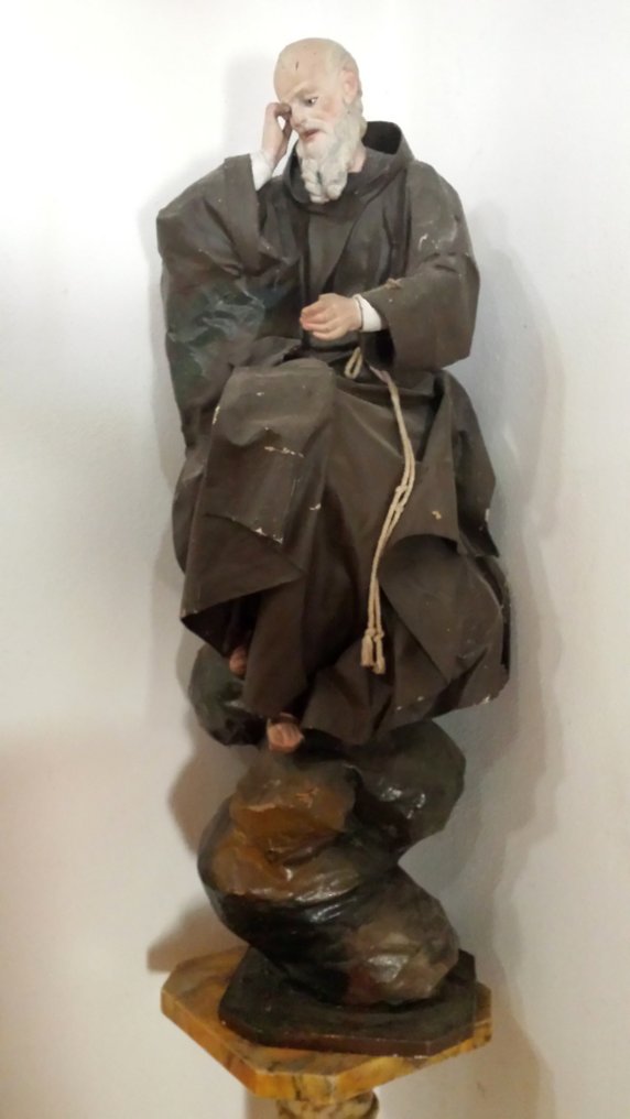 Arte dell'talia Meridionale - 雕塑, Santo - 68 cm - 纸粘土 - 古董 #2.1