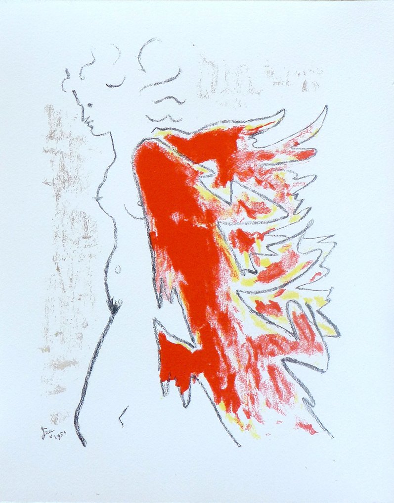 Jean Cocteau (1889-1963) - Figure à la cape rouge #1.0