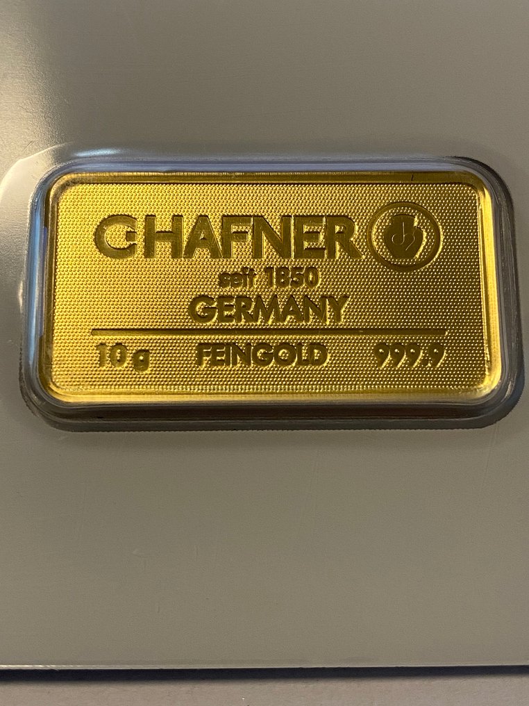 10 gramos - Oro .999 - C. Hafner - Deutschland - Goldbarren im Blister CertiCard mit Zertifikat - Sellado y con certificado #2.1