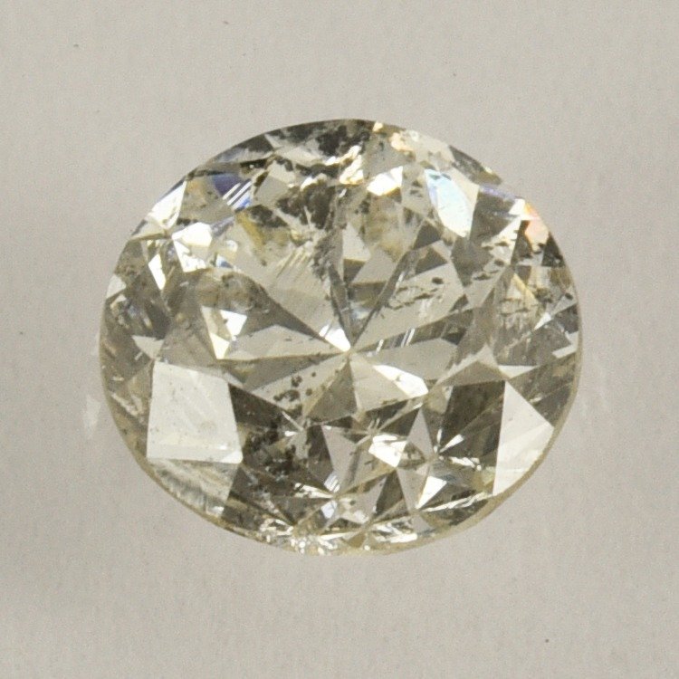 鑽石 - 1.11 ct - 圓形 - J(極微黃、從正面看是亮白色) - I1 #3.2