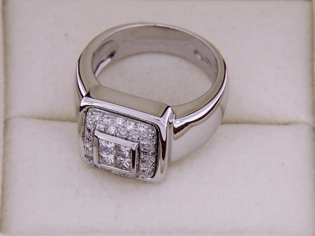 Sormus - 18 kt. Valkokulta - 12.85ct. tw. Timantti (Luonnollinen) - Timantti #4.3