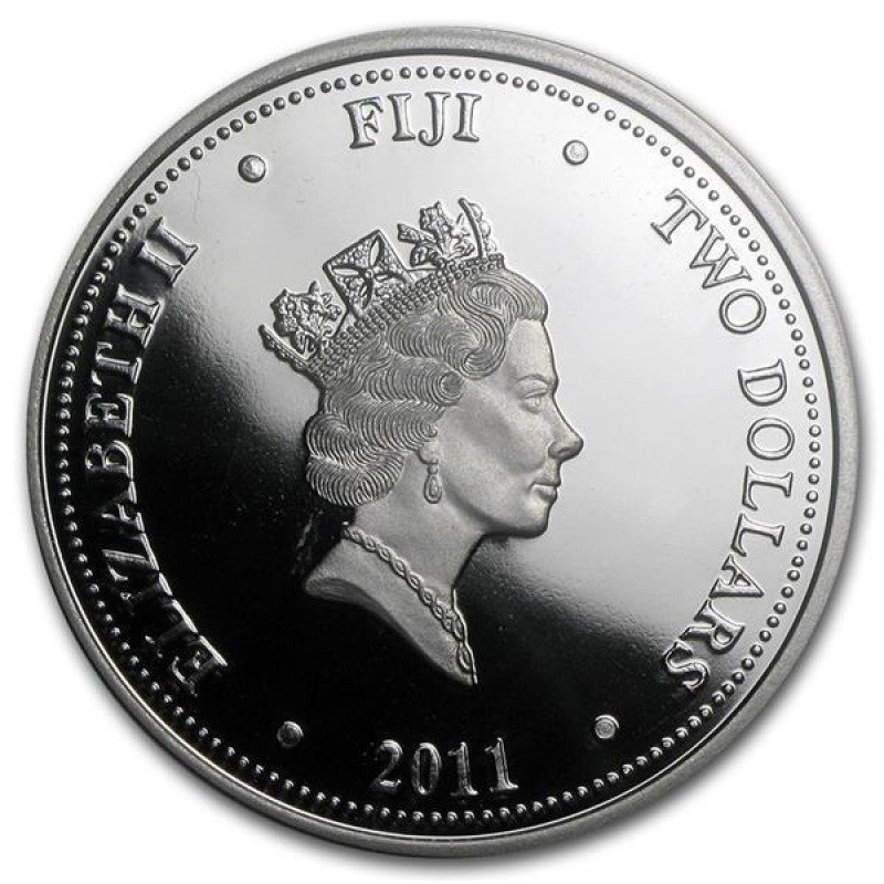 Fiji. 2 Dollars 2011 - 24 Gold Gilded Pacific Swordfish 1oz  mit BOX  (No reserve price) #1.0