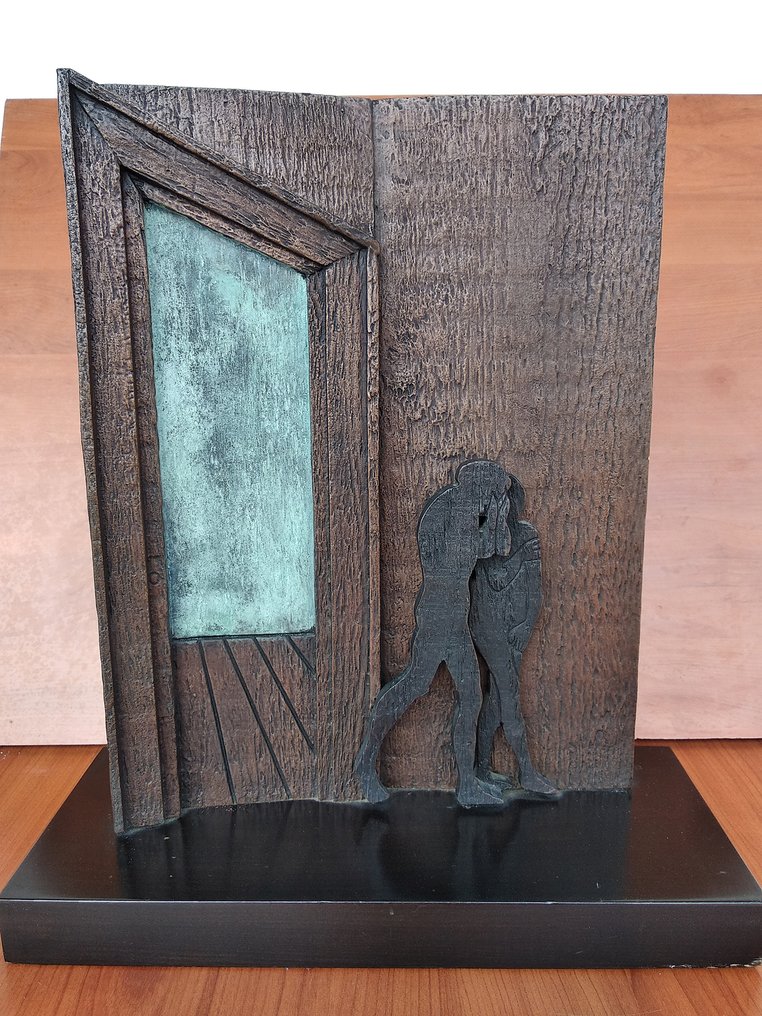 Mario Ceroli (1938) - Escultura, La cacciata - 41 cm - Bronze - 2002 #1.1