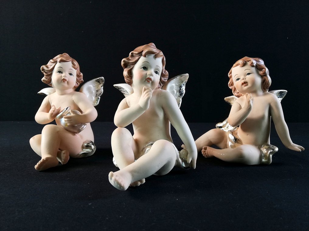 Figurine - Set van 3 putti (3) - Porcelain #1.0