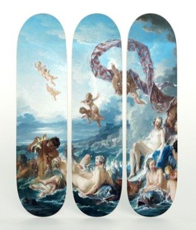François Boucher (after) - The Triumph of Venus Triptych Skateboard #1.0