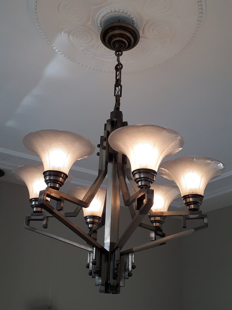 灯具 - 金属, 玻璃 - Art Deco 吊灯 #1.0