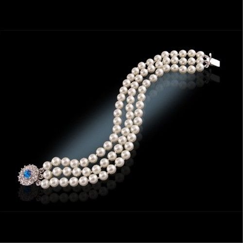 ακριβώς αντίγραφο του βραχιολιού με σμαραγδένιους κόκκους και μαργαριτάρια που έλαβε η Jacky από τον - Βραχιόλι - Κρύσταλλο ζαφειριού #2.1