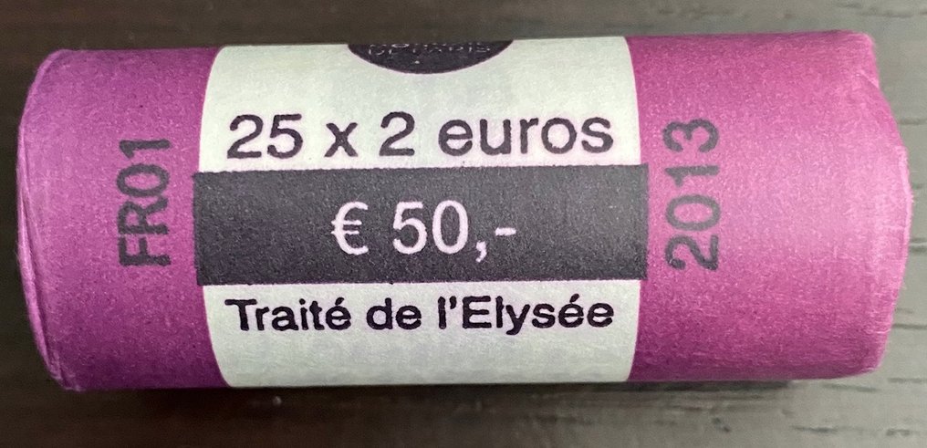 Frankrig. 2 Euro 2013 "Traité de l'Elysée" (25 pieces) in roll (Ingen mindstepris) #1.0