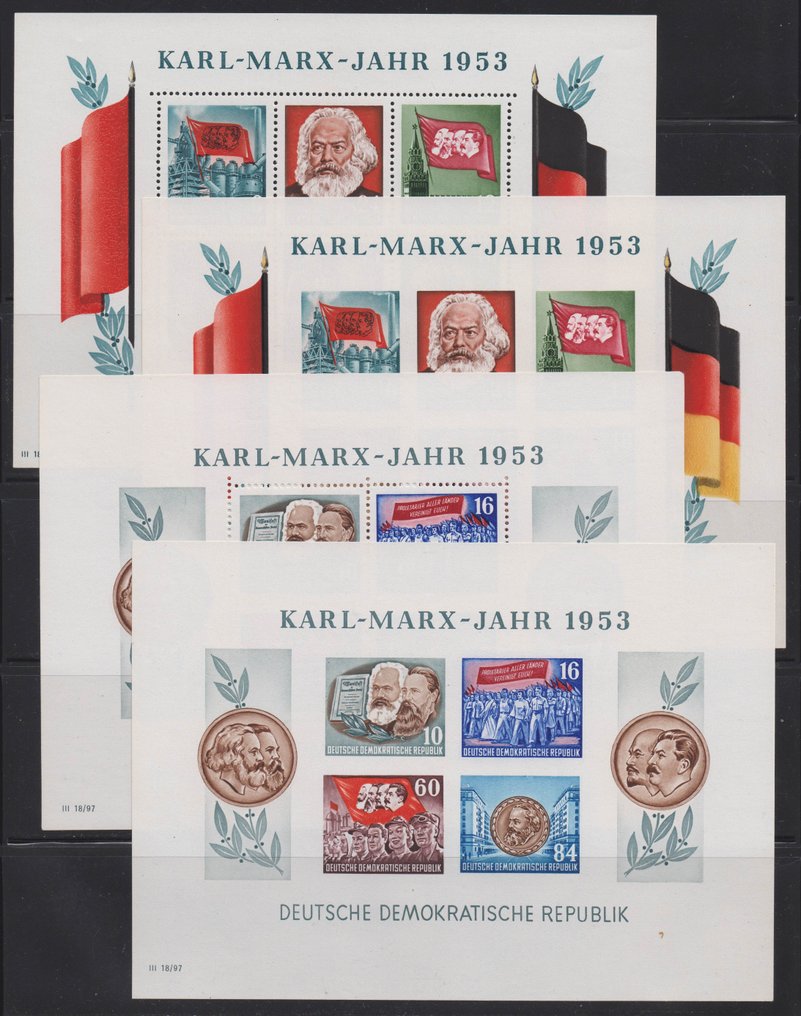 DDR 1953 - "Marx", kompletter Block-Satz #1.0