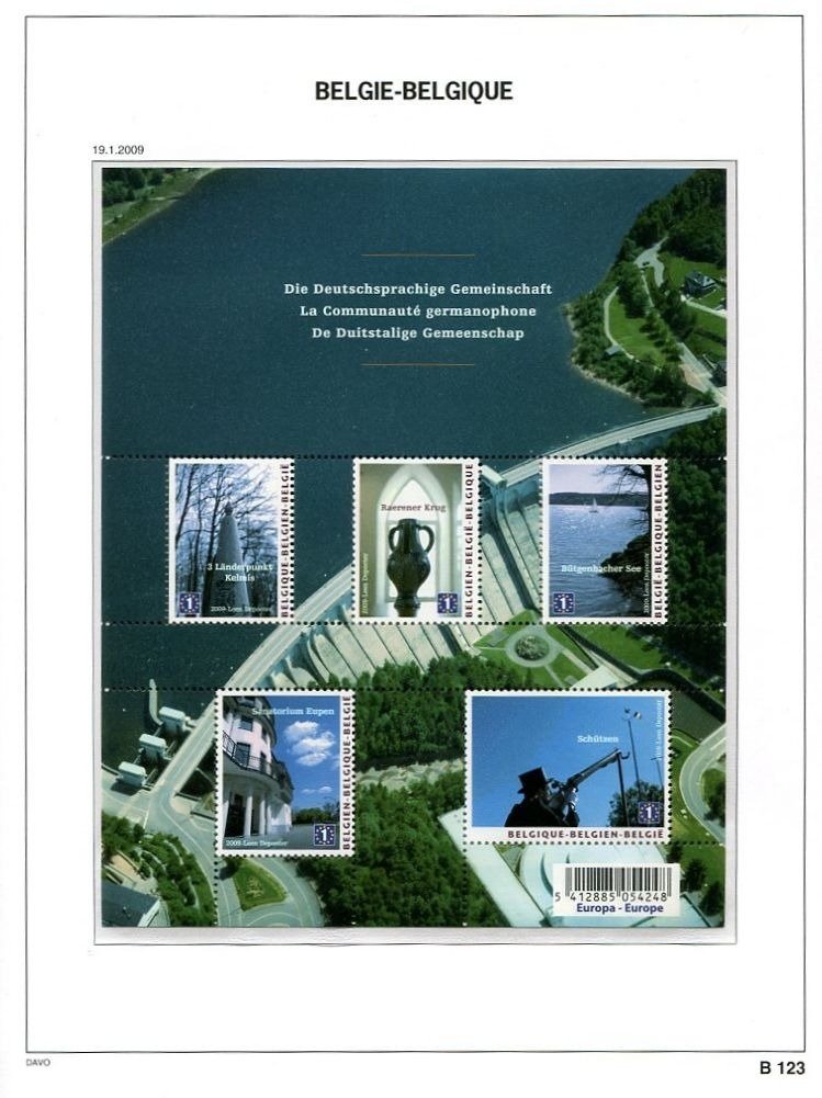 Belgio 2009 - Annata di francobolli e blocchi sulle pagine dell'album Davo LX. #3.2
