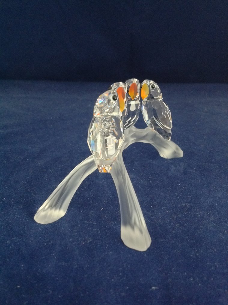 Swarovski - Statuetta - Swarovski - Dwergpapegaaien - 199123 - met doos en certificaat - Cristallo #3.2