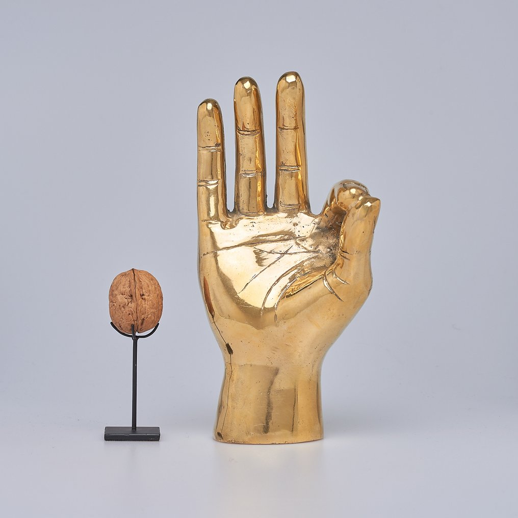雕刻, NO RESERVE PRICE - OK / Pico Bello Hand Signal Sculpture in polished Brass - 22 cm - 黃銅 #1.3