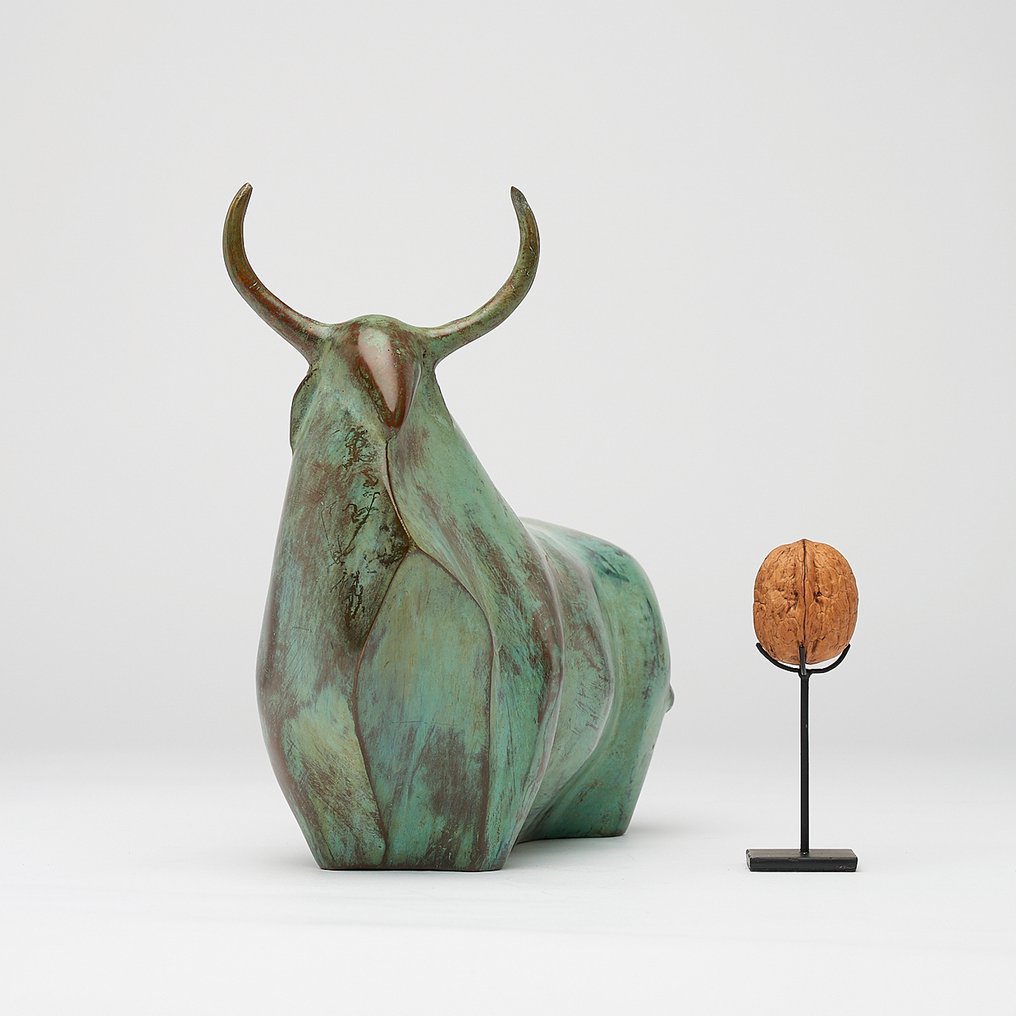 雕刻, Stunning Abstract Buffalo sculpture - 20.5 cm - 青銅色 #2.1