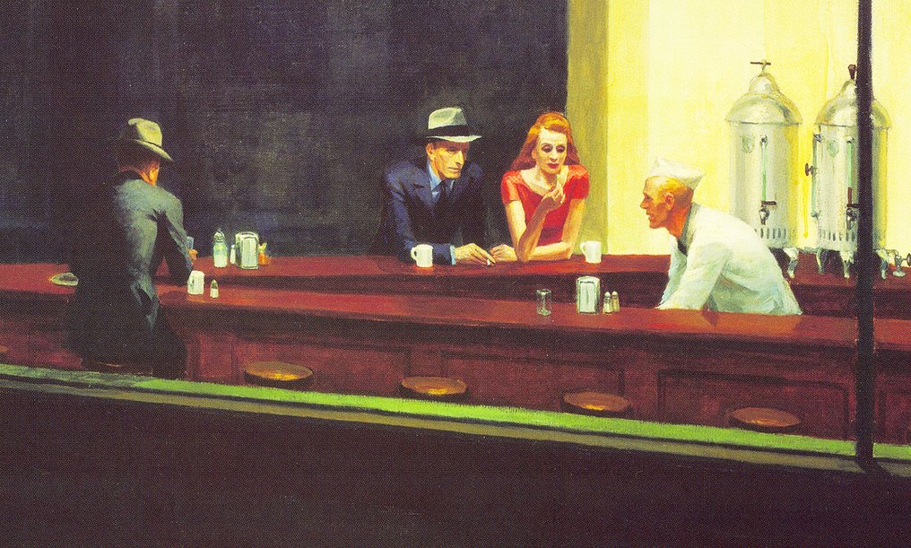 after Edward Hopper - Nighthawks - license modern reproduction #1.0