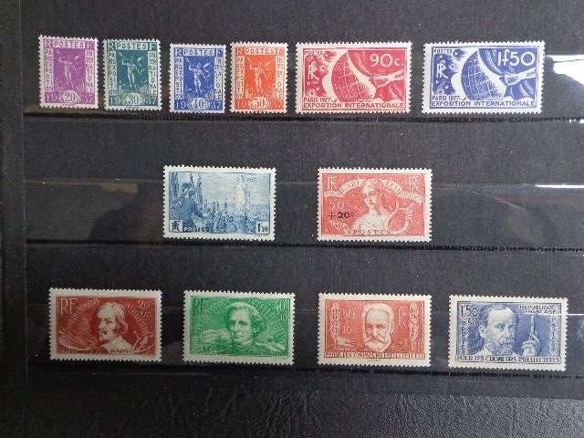 法國 1936 - 整年(除第321号)全新** 一等品 - Yvert n°309 au n°333** dont chomeurs Intellectuels #2.1