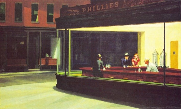after Edward Hopper - Nighthawks - license modern reproduction #1.0