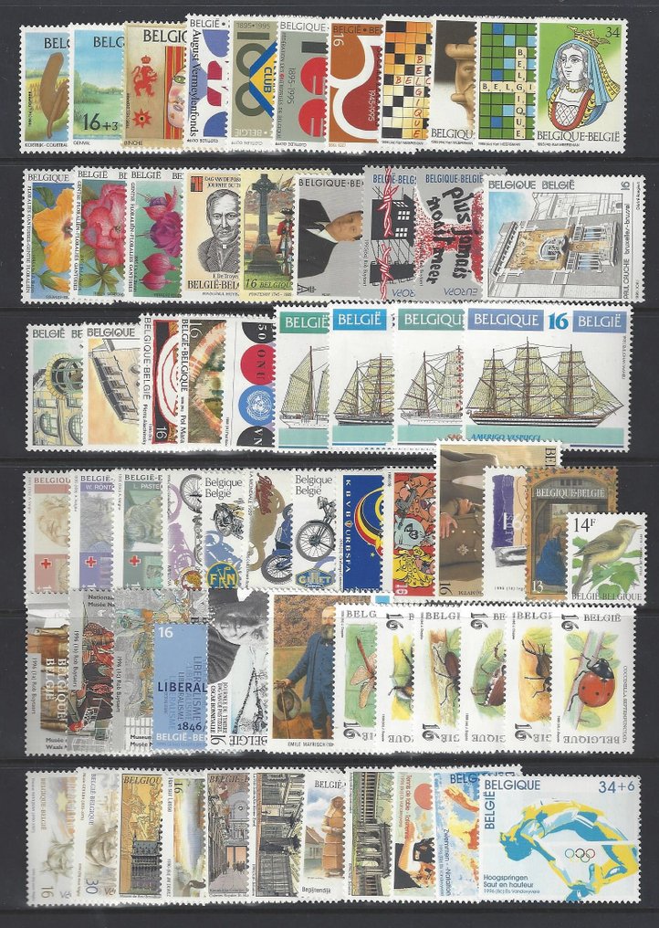 Belgium 1995/1999 - 5 full annual collections, perfectly complete for the Davo album part V. #1.0
