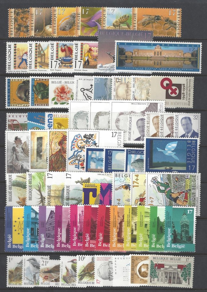 Belgium 1995/1999 - 5 full annual collections, perfectly complete for the Davo album part V. #2.1