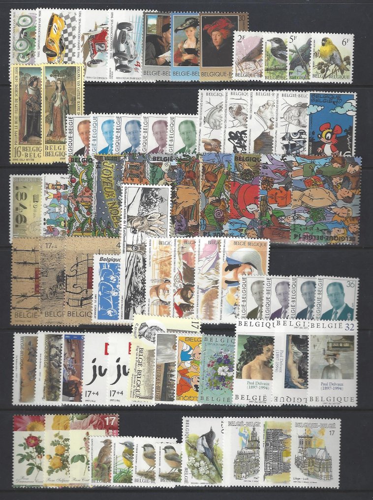 Belgium 1995/1999 - 5 full annual collections, perfectly complete for the Davo album part V. #1.0