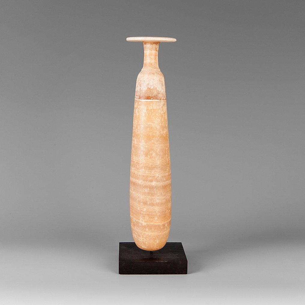 Αρχαία Αιγυπτιακή Αλαβάστρο Αλάβαστρο. Περίοδος των Πτολεμαίων, 323 - 30 π.Χ. Ύψος: 23,5 εκ. Άδεια Εξαγωγής Ισπανίας. #1.0