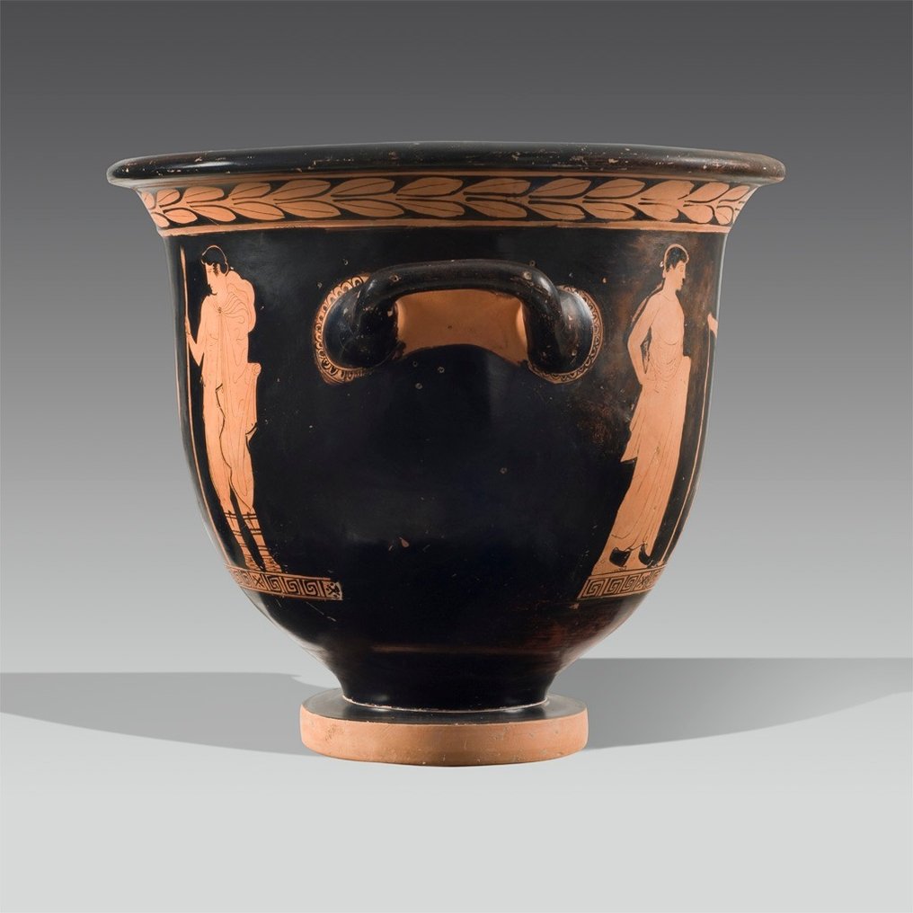 古希腊，阿提卡 陶器 战士的贝尔克拉特。Persephone画家杰作。公元前约450年。高36厘米。TL测试。 #3.2