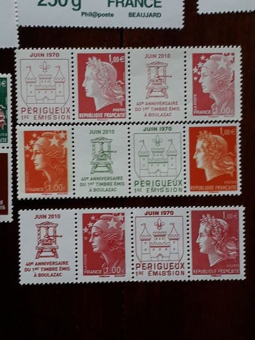 France 2010/2012 - Marianne Series from Boulazac Nos. 4459 to 4472 and Golden Star #4.3