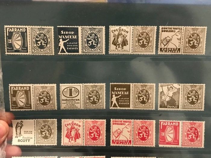 比利時 1929 - 广告邮票：纹章狮的完整发行 - OBP PU5/58 #1.0