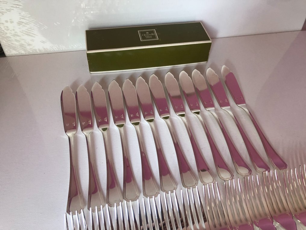 Christofle - Luc Lanel - Fish cutlery set for 12 (24) - America - Silverplated #3.2
