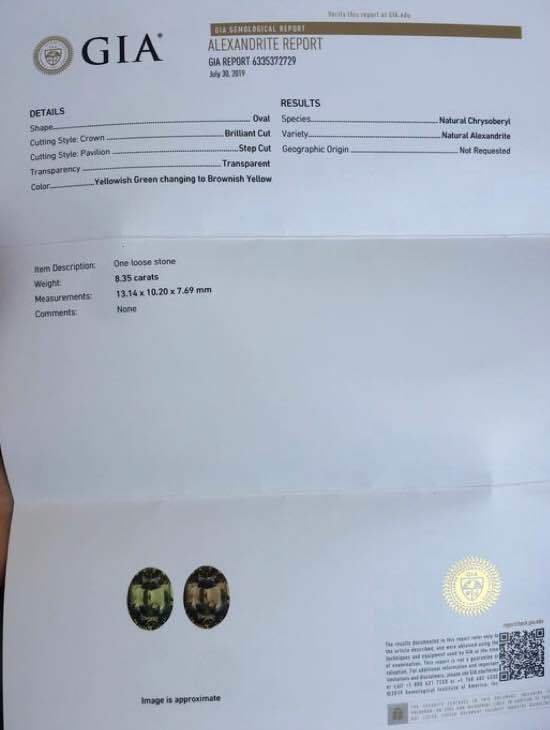 1 pcs  Alexandrit  - 8.35 ct #3.2
