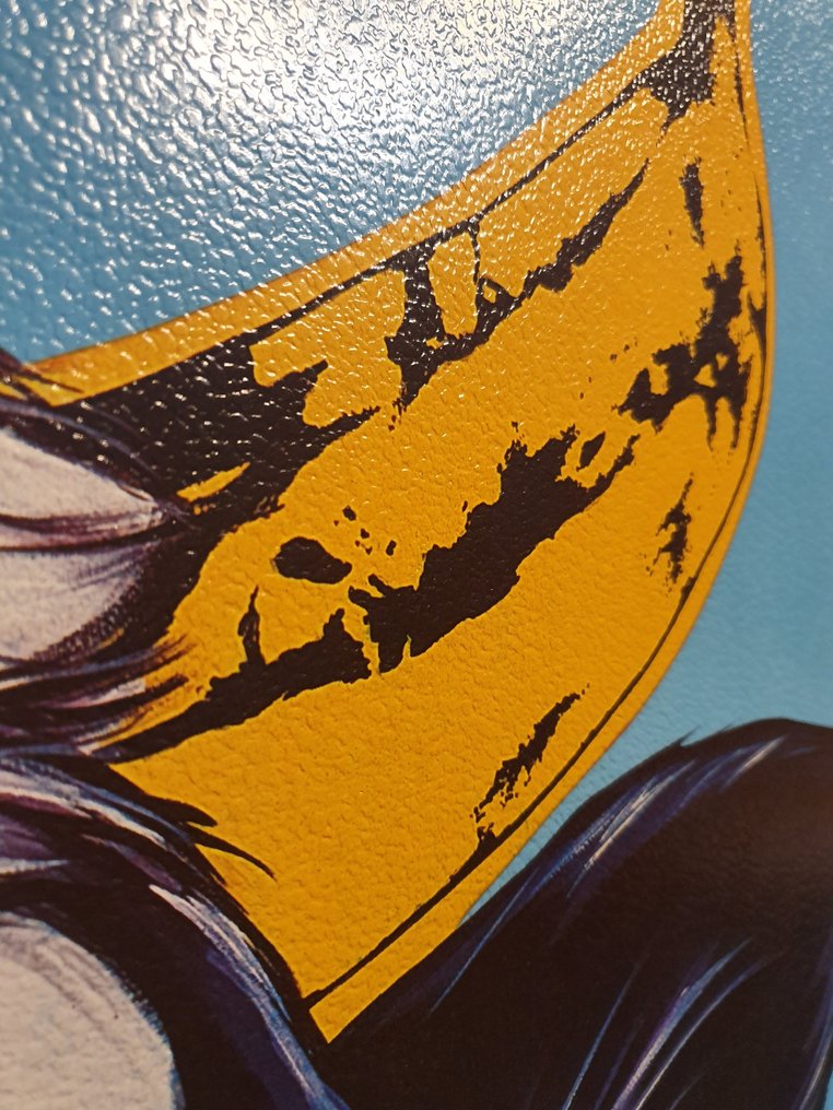 Antonio de Felipe - Pop Art - Vaca Warhol azul con platanos - Litografia Grande en Papel especial Gofrado. #2.1