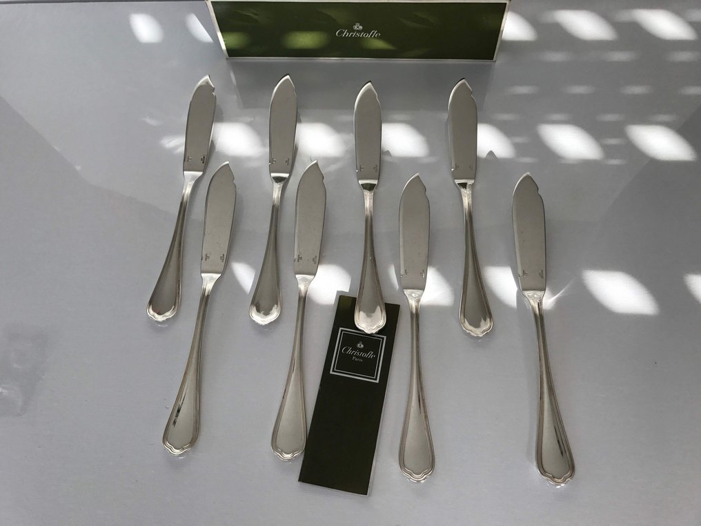 Christofle - Σετ τραπεζομάχαιρων (8) - Μαχαίρια για ψάρι μοντέλο Spatours - Ασημένιο μέταλλο #1.0