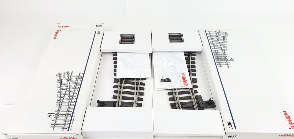 Märklin 1 - 5976/5977 - Γραμμές τρένου μοντελισμού (2) - Δύο αλλαγές, αριστερά και δεξιά. #1.0