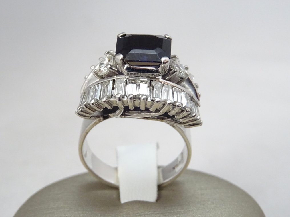 戒指 - 14K包金 白金 钻石 (天然)  #2.1