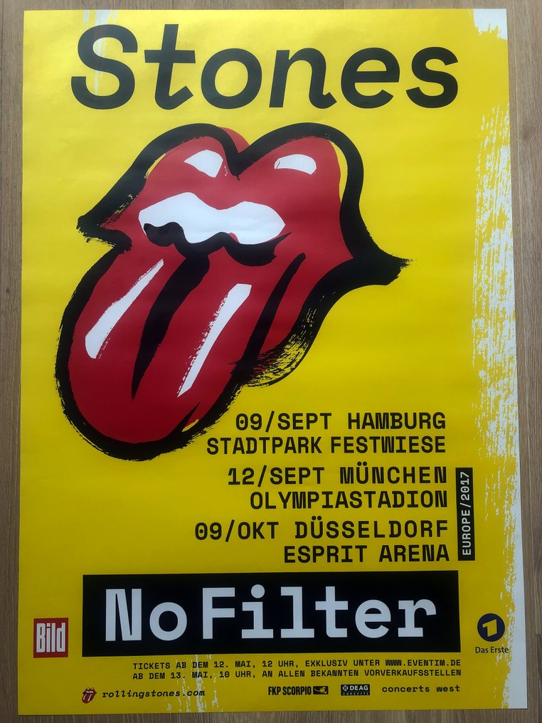 Rolling Stones - No Filter Original Tour Poster Hamburg Munich Dusseldorf - 2010-luku #1.1