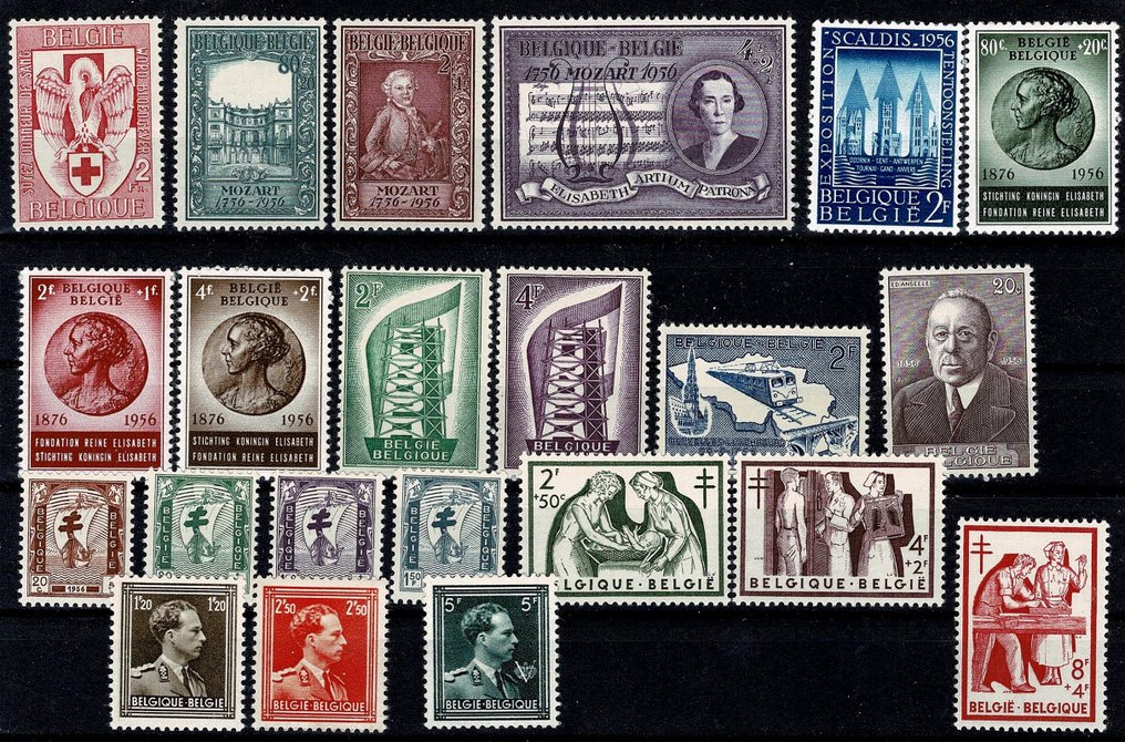 België 1956 - volledig jaar 1956 - OBP 986/1007 #1.0
